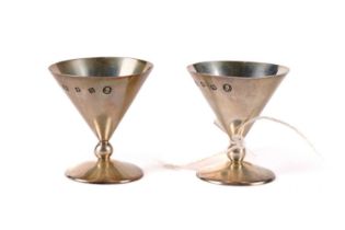 A pair of Queen Elizabeth II silver miniature goblets