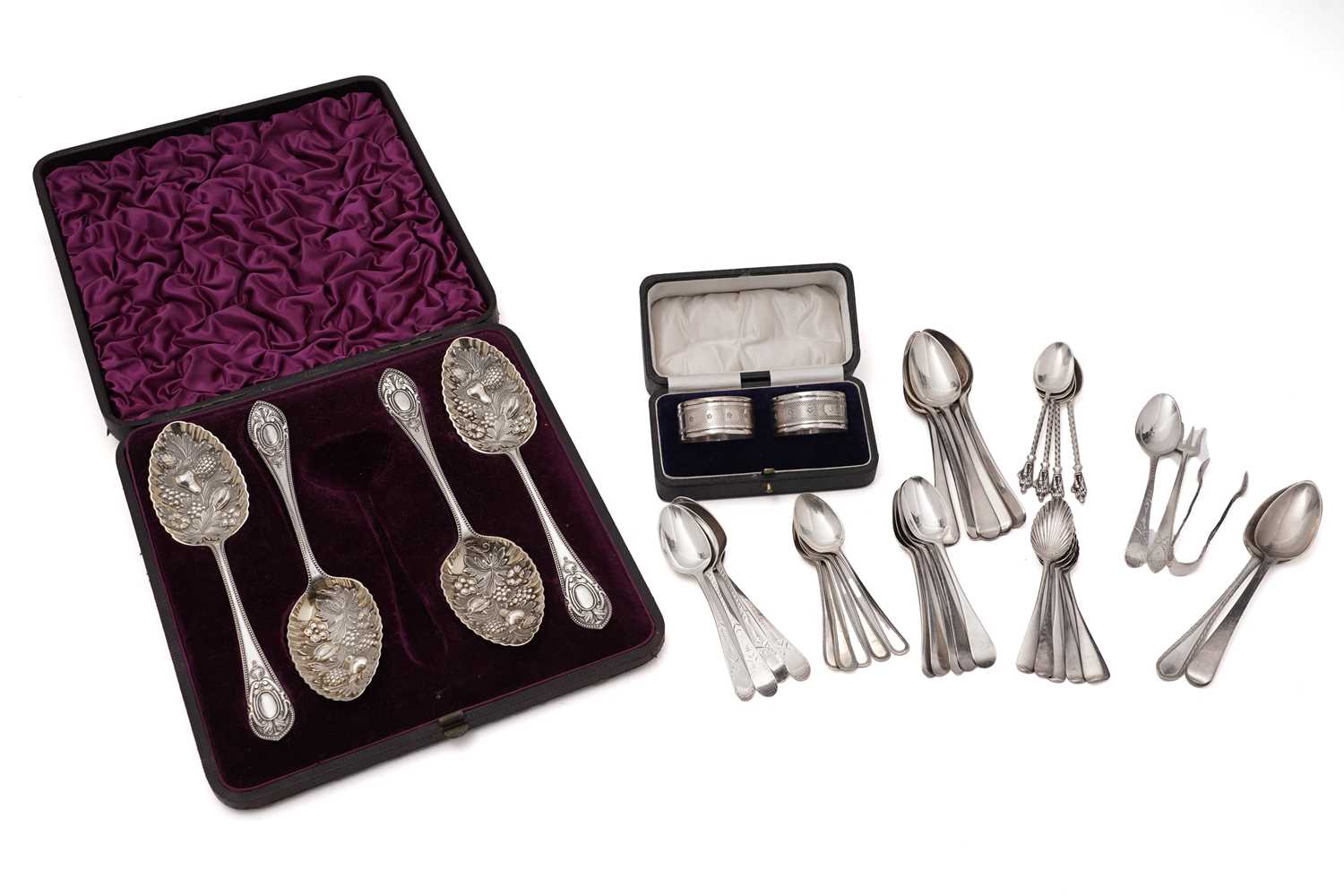 A collection of silver and silver plated wares