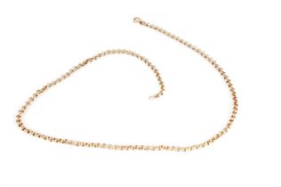 A 9ct yellow gold belcher link chain necklace