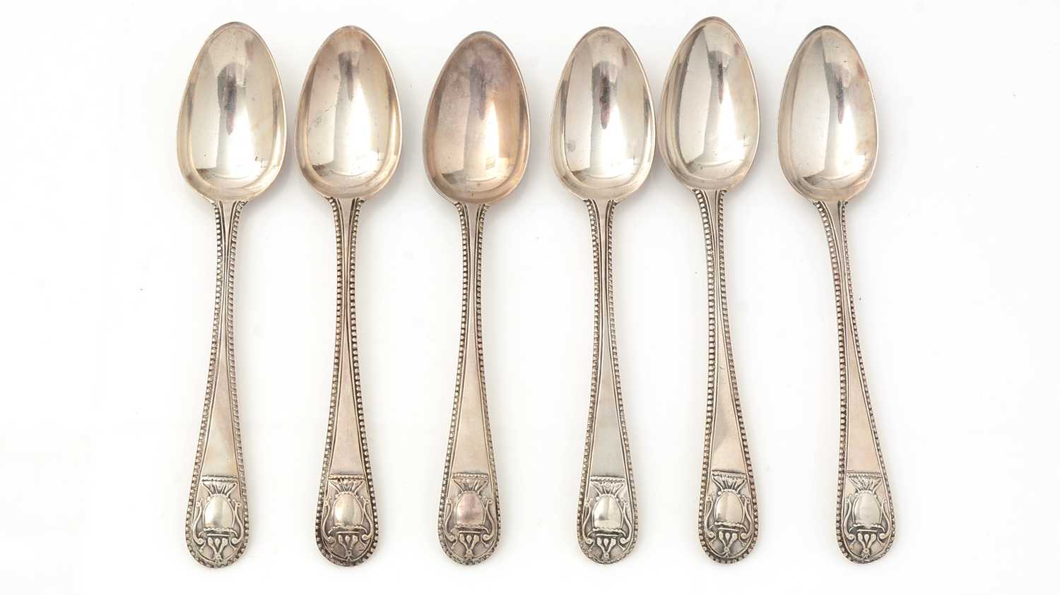 A set of six George III "private die” teaspoons