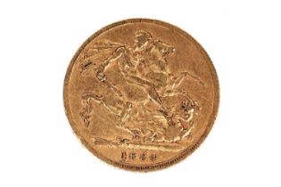 Queen Victoria gold sovereign, 1884, young bust