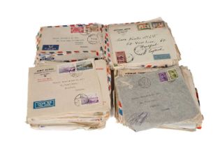 A collection of approximately 361 mid-20th Century air mail cover fronts