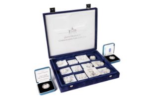 Royal Mint - fourteen silver one-pound silver proof coins