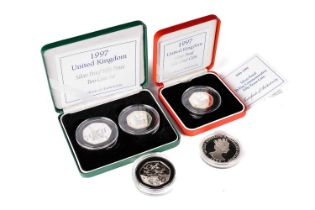 Royal Mint 50-pence silver proof coins