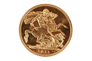 King George V Coronation proof gold sovereign, 1911