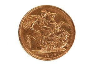 Queen Victoria gold sovereign, 1882, young bust