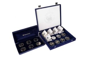 Royal Mint - Coronation Anniversary 1953-1993, thirteen silver coins