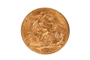 George V gold sovereign, 1911