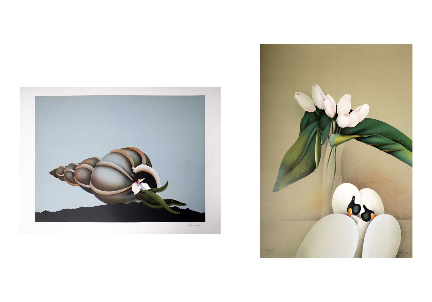 Jean-Paul Donadini - Shell and Swans | two colour lithographs - Bild 2 aus 5