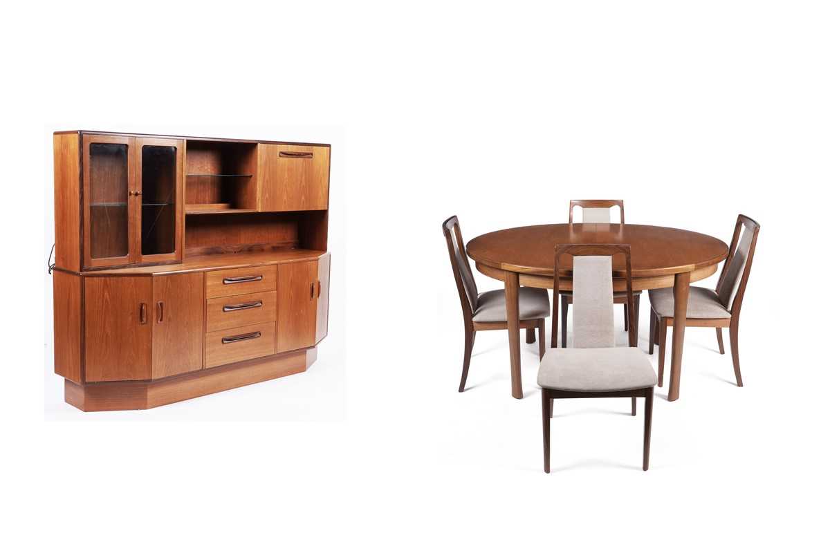 Victor. B Wilkins: A teak 'Fresco' dining room suite