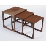 Victor B. Wilkins for G-Plan:: A nest of three teak 'quadrille' occasional tables