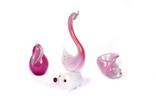 Four pieces of Murano glass