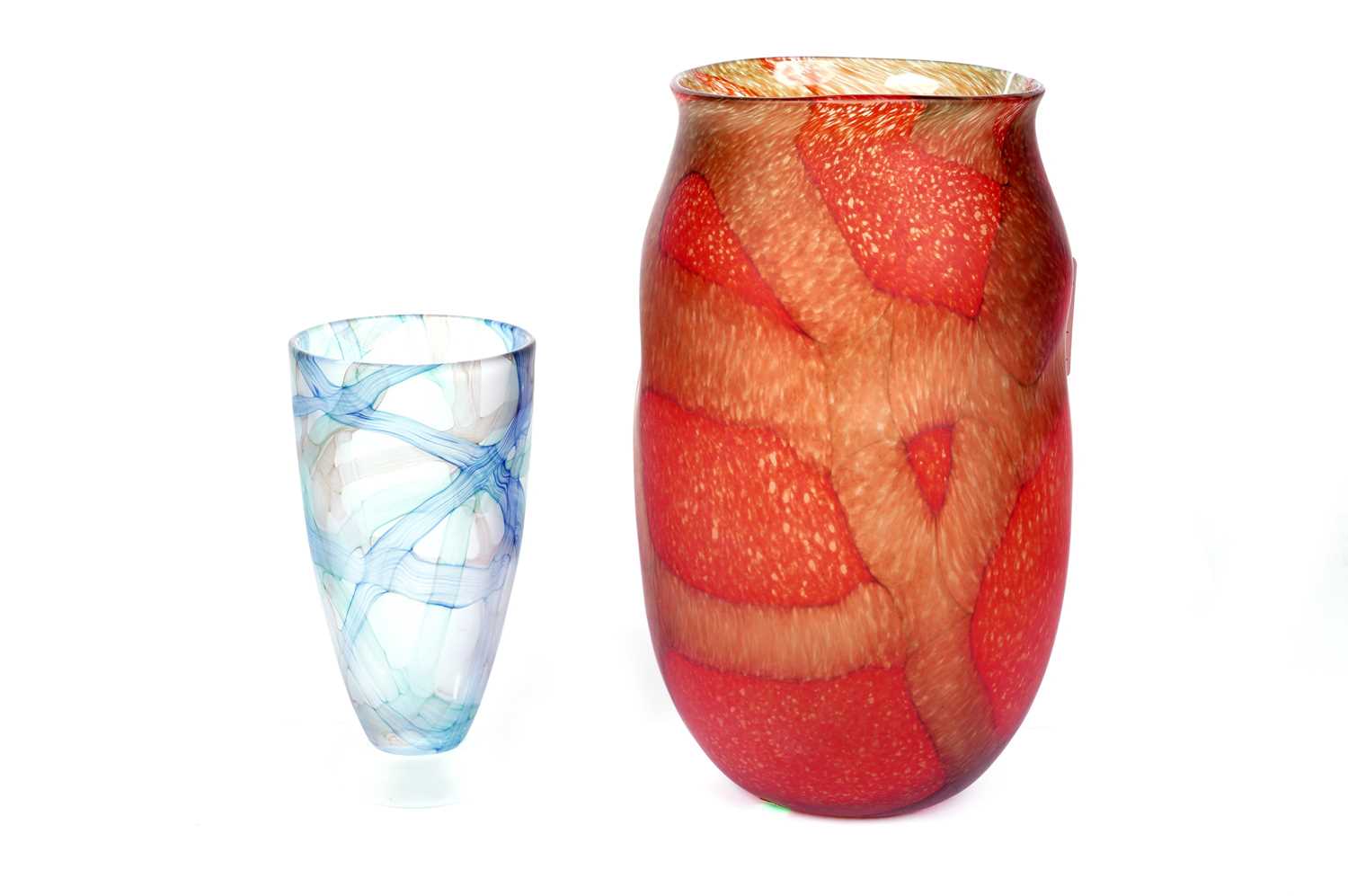 Two Roger Tye Hot Glass Studio vases