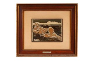 Domenico Cantatore - Nudo Sulla Spiaggia | limited edition etching on silver