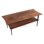 A mid-Century teak two-tier coffee table