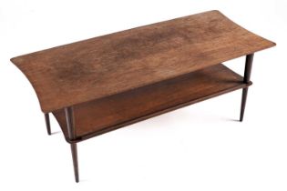 A mid-Century teak two-tier coffee table