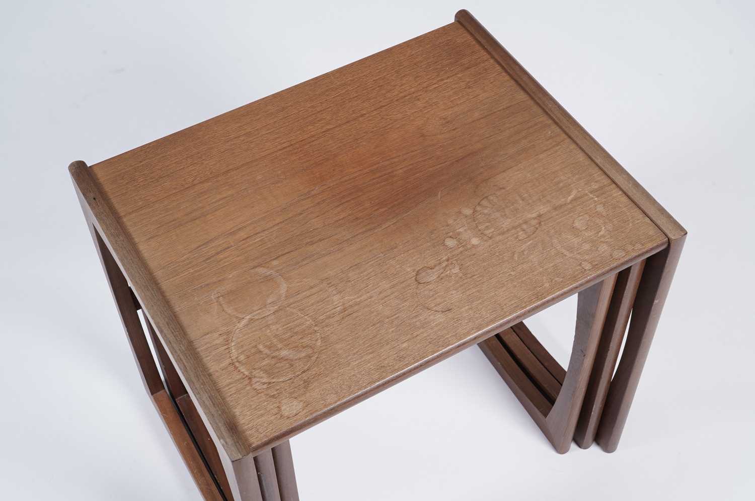 Victor B. Wilkins for G-Plan:: A nest of three teak 'quadrille' occasional tables - Image 4 of 5