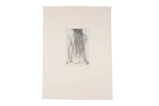 Charles Blackman - Nude + Flower - Grey | limited edition etching