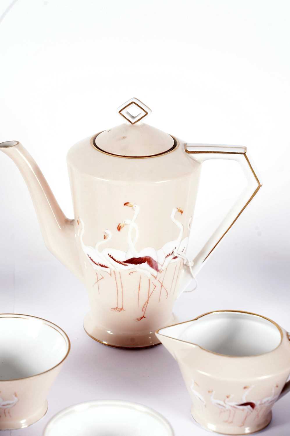 Art Deco Noritake Flamingo pattern coffee set - Image 4 of 4