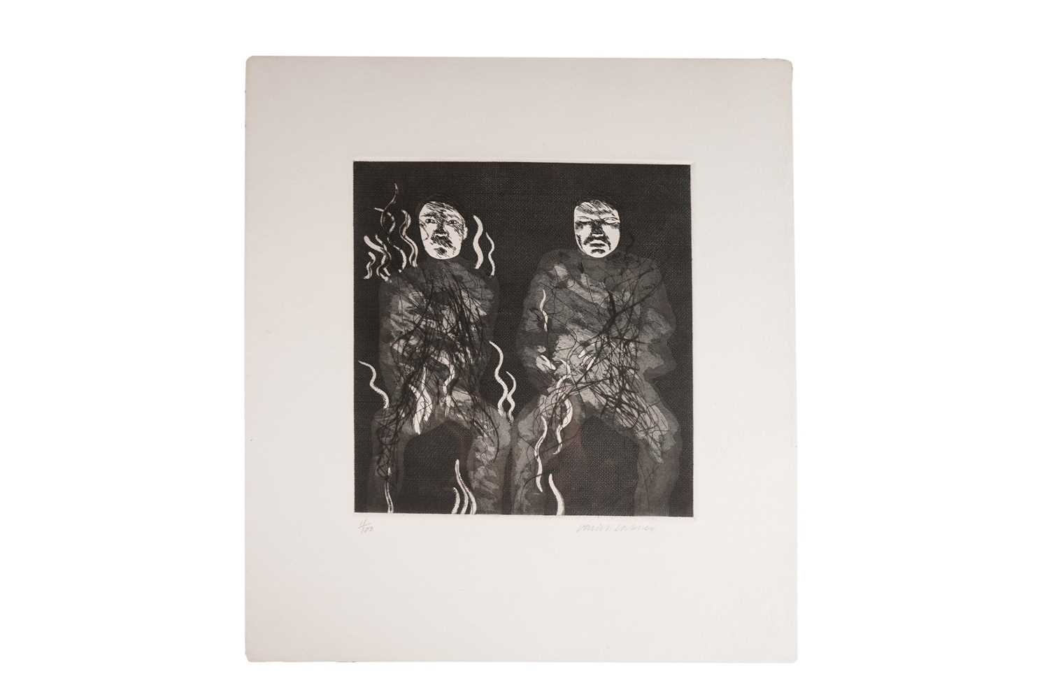 David Hockney - Corpses on Fire | signed limited edition etching with aquatint and drypoint