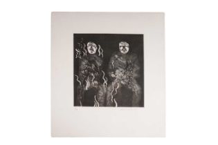 David Hockney - Corpses on Fire | signed limited edition etching with aquatint and drypoint