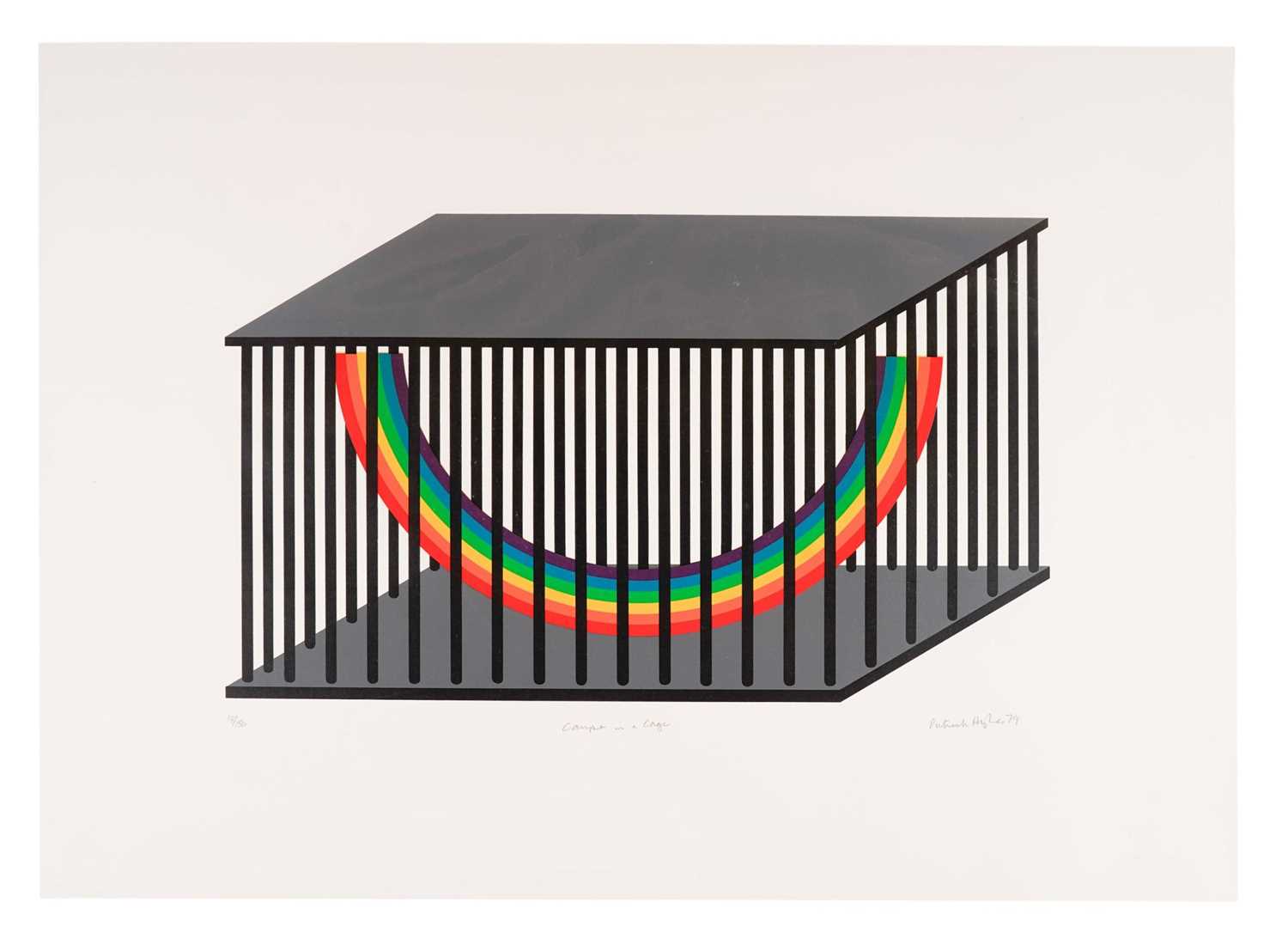 Patrick Hughes - Caught in a Cage | screenprint