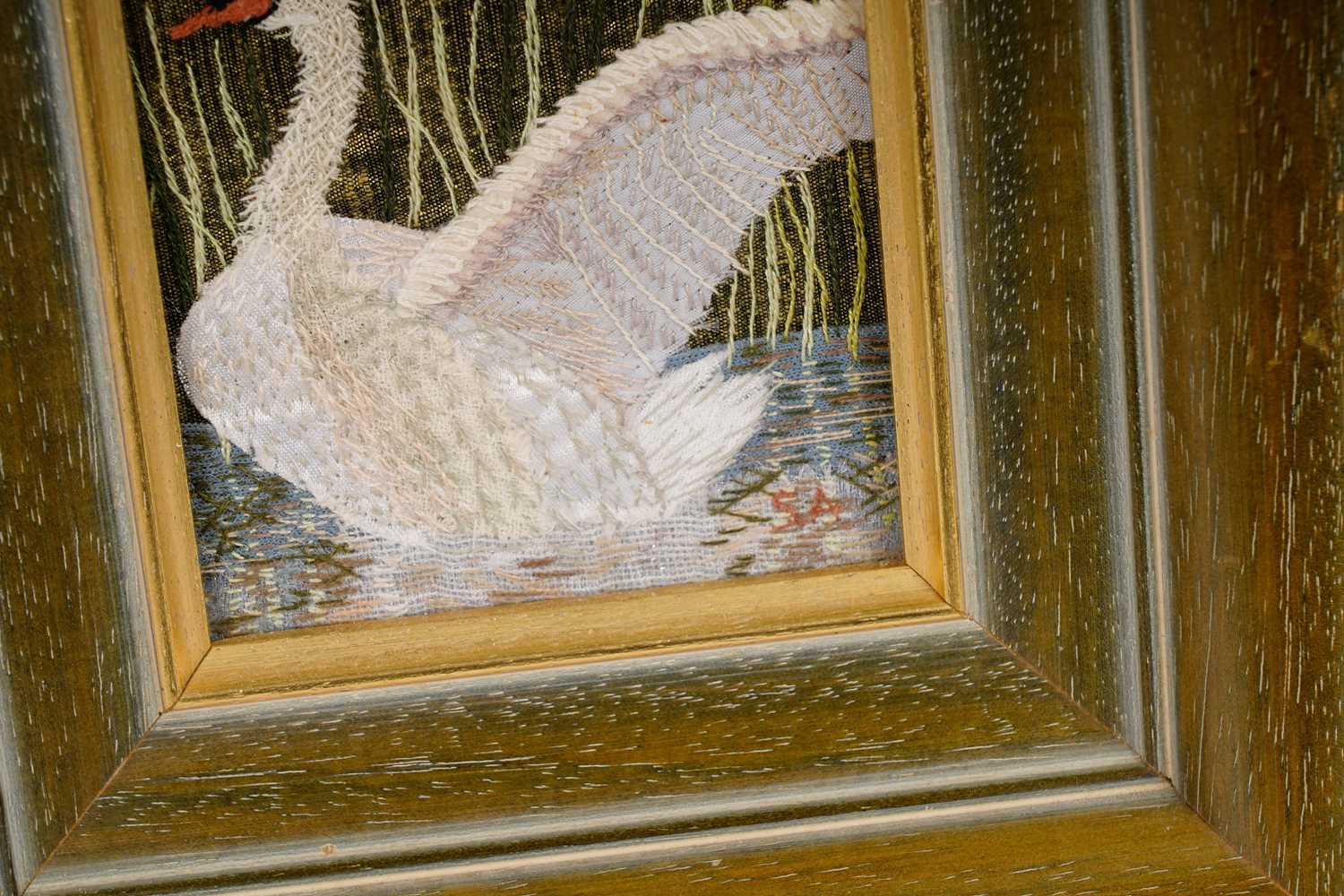 Sadie Allen - The Swan | mixed media; needlework and fabric collage - Image 2 of 3