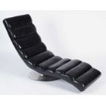 Vintage black leather lounge chair