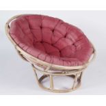 A vintage papasan bamboo 'globe' chair
