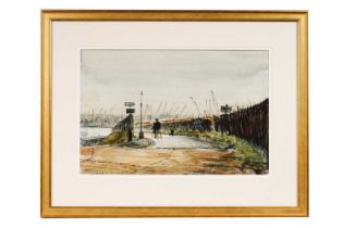 Albert Henry Herbert - Road to the Docks, North Shields | watercolour