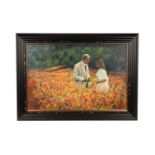 Alexander Millar - Poppy field kiss scene from the film "A Room with a View" | acrylic on canvas