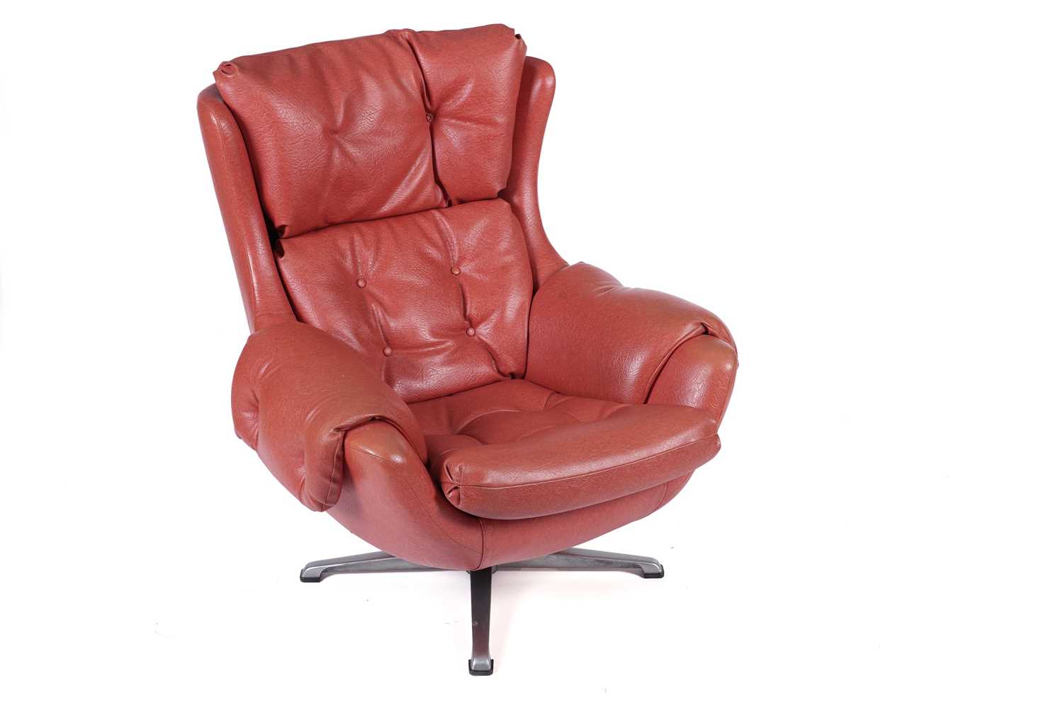 Manner of UP Zavody Rousinov,; a 1970's swivel chair