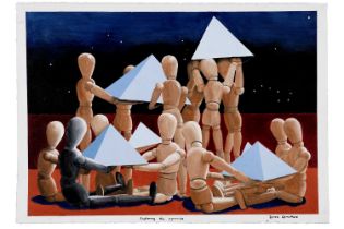 Derek Carruthers - Exploring the Pyramids | gouache on paper