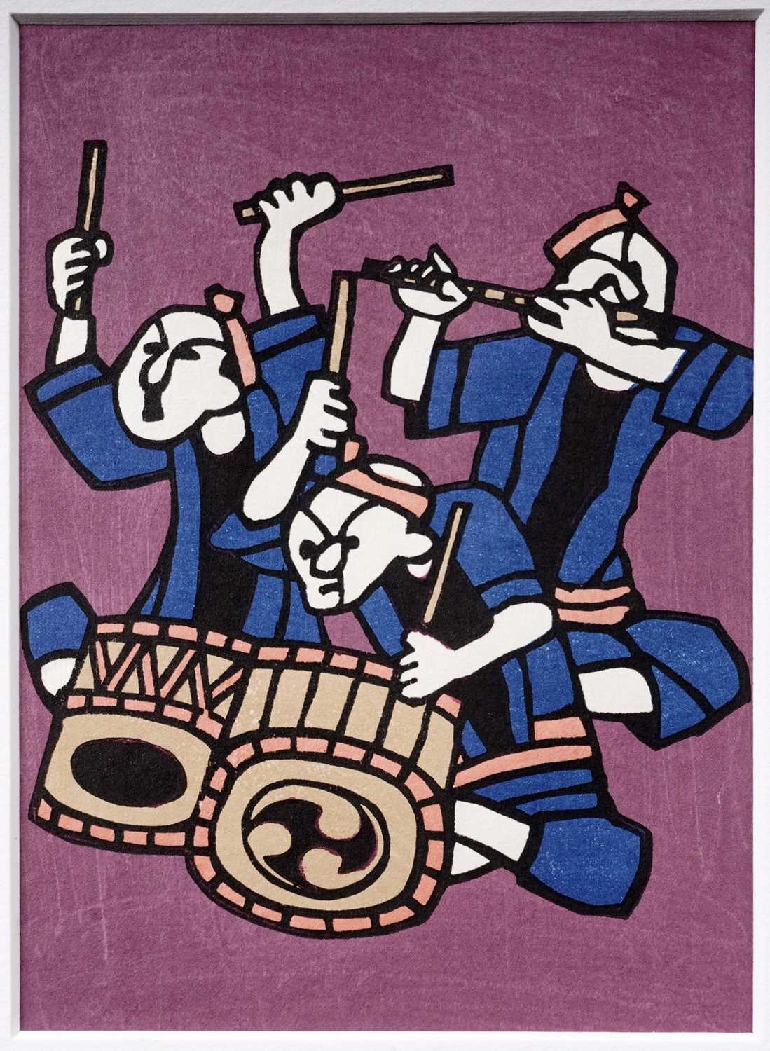 Mori Yoshitoshi - Three Musicians | woodblock - Image 2 of 2