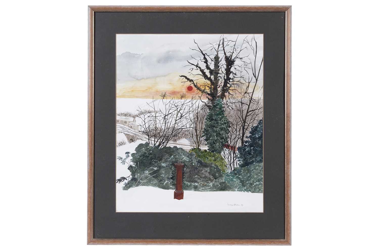Sadie Allen - Sun Dial in the Snow | watercolour