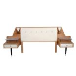 E.Gomme for G-Plan: A Mid Century oak veneered and vinyl headboard