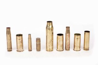 Three WWI brass shell cases