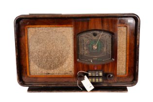 An Art Deco Philips walnut cased radio