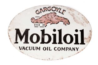 A Mobiloil enamel advertising sign