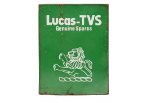 A Lucas TVS enamel advertising sign