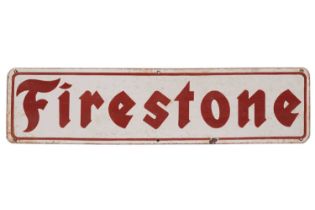 A Firestone enamel advertising sign