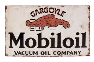 A Mobiloil enamel advertising sign