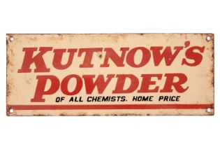 A Kutnow's Powder enamel advertising sign