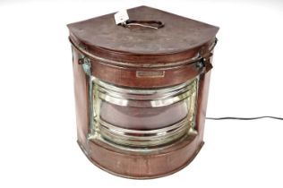 A copper ships lantern, converted into a table lamp