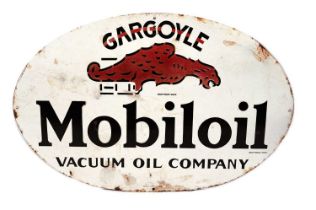 A Mobiloil enamel advertising sign