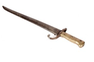 A 19th Century French Chassepot rifle bayonet