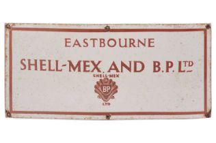 A Shell-Mex and BP Ltd Eastbourne enamel advertising sign