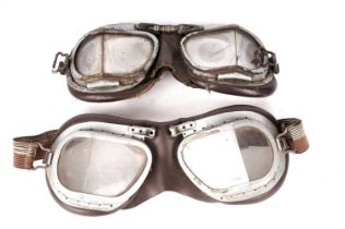 Two pairs of vintage Stadium motorcycle goggles