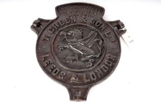 A T. Green & Son Ltd cast metal plaque