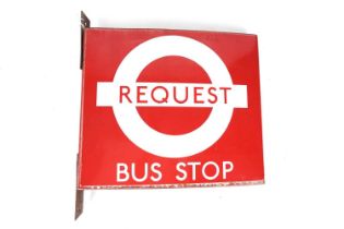 A double sided London transport road sign